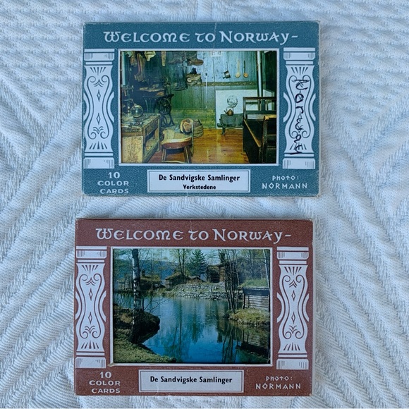 🤩3/$20 Vintage 1950s 60s Norway Norwegian Postcards Unposted Rural Country MCM - Picture 1 of 10